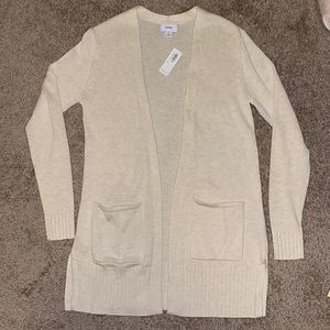 Old Navy long open front cream colored cardigan xs